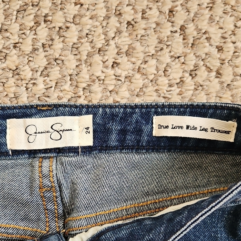 Jessica Simpson True Love Women's Blue Wide Leg Trouser Flare Jeans 24 - Picture 3 of 6